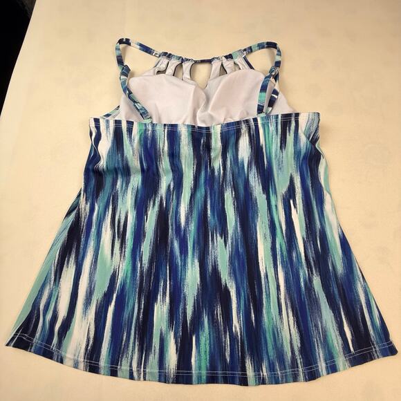 Ocean Avenue Swimwear Blue Turquoise Tankini Top - Picture 2 of 16